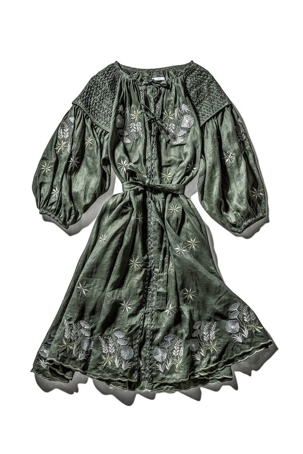 innika choo green dress Innika Choo Midi Smock