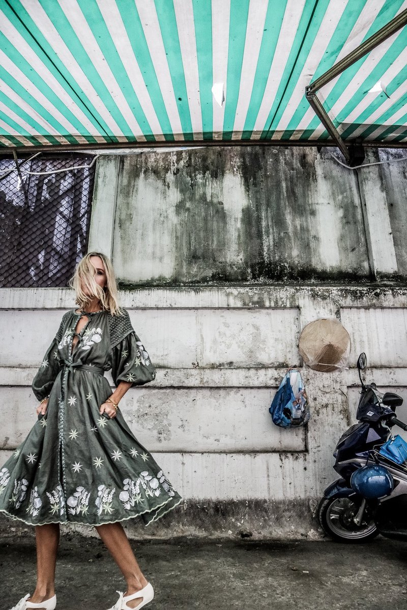 Innika Choo Midi Smock - Green on Garmentory
