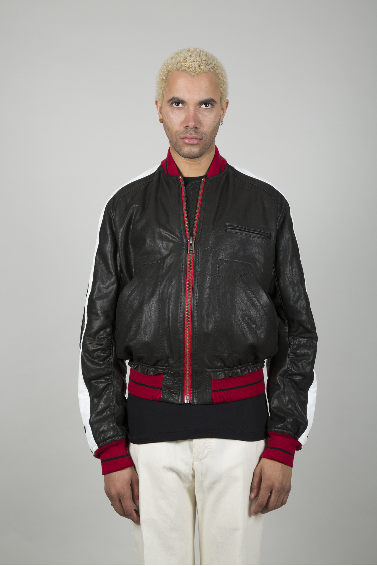 Haider Ackermann Leather Jacket - Kills Black/Lovely White