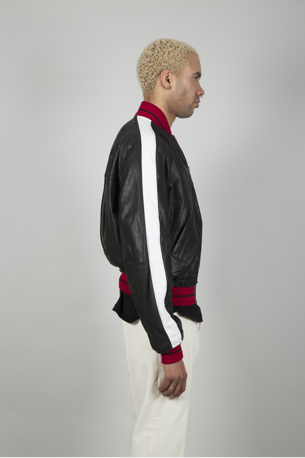 Haider Ackermann Leather Jacket - Kills Black/Lovely White