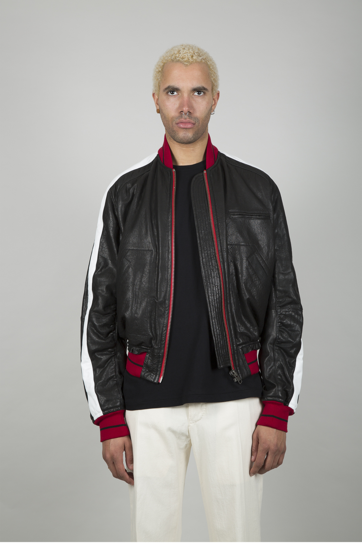 Haider Ackermann Leather Jacket - Kills Black/Lovely White