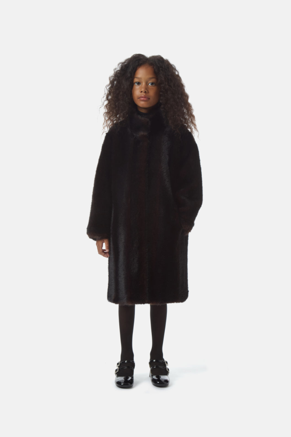 KIDS APPARIS Blair Shaved Mink Coat - Noir Multi
