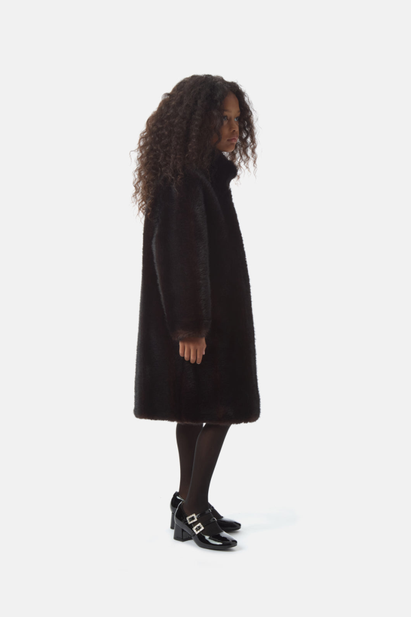 KIDS APPARIS Blair Shaved Mink Coat - Noir Multi