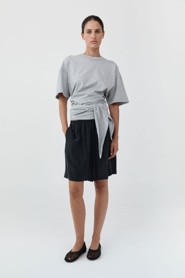 St. Agni Cotton Jersey Split Back Tee