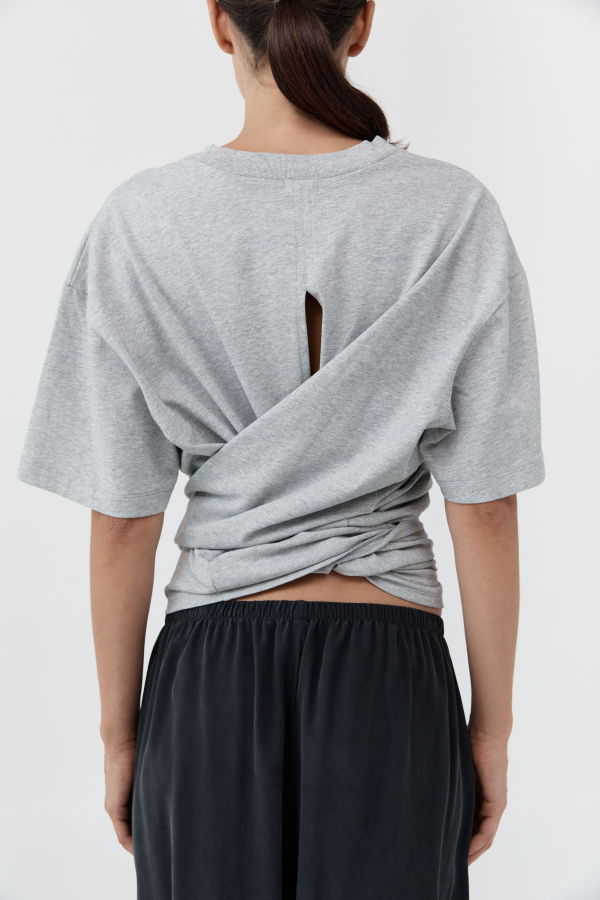 St. Agni Cotton Jersey Split Back Tee