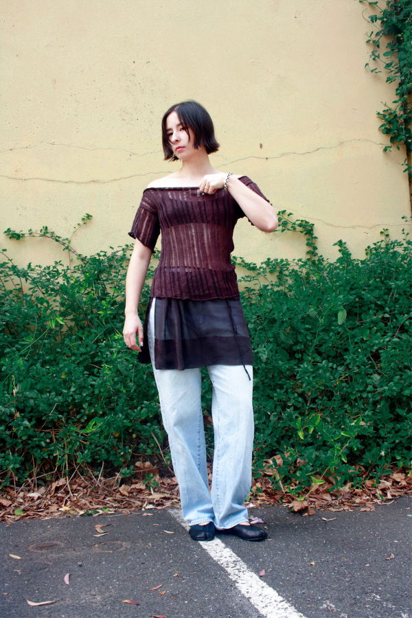 heyzoemay Drift Tee - Deep Aubergine