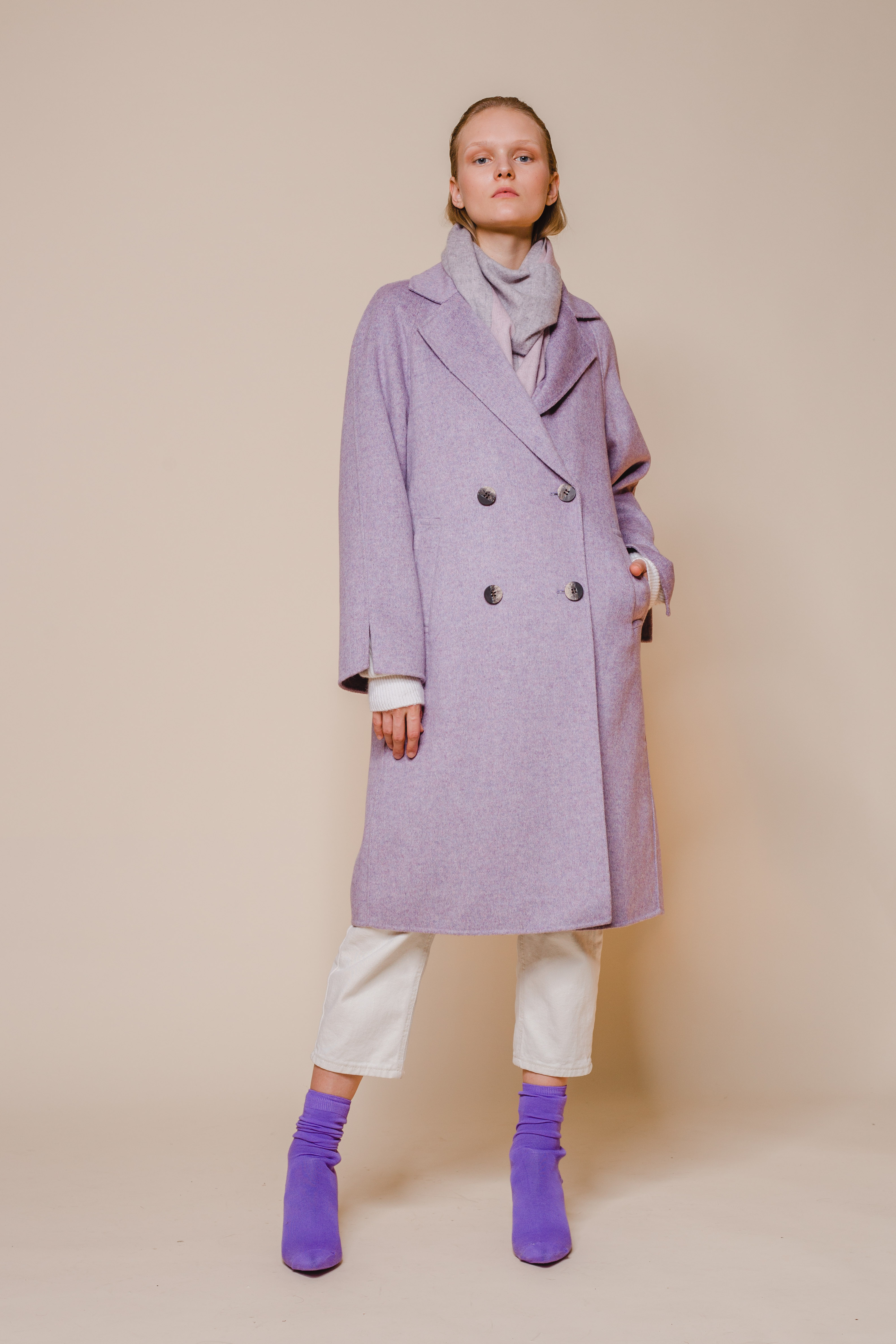 lilac wool coat