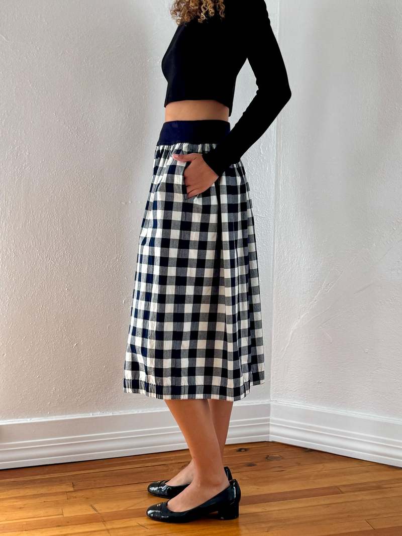 Vintage Issey Sport Plaid Cotton Skirt