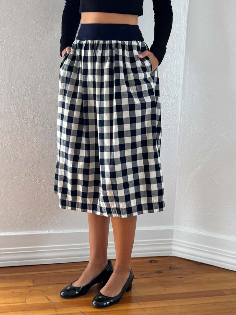 Vintage Issey Sport Plaid Cotton Skirt
