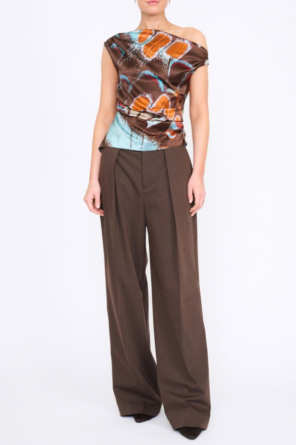 Staud Phare Silk Top - Butterfly Sky