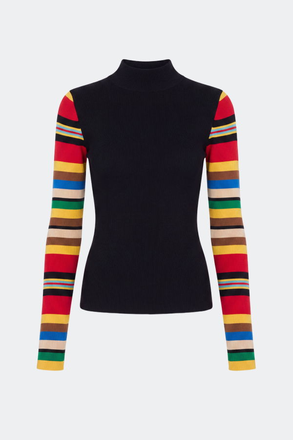 Simon Miller Adri Knit Top - Black/Multi Stripe