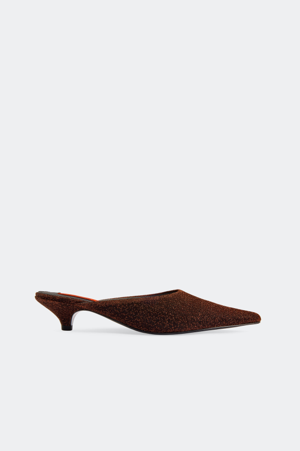Simon Miller Arrow Mule In Bronze Lurex