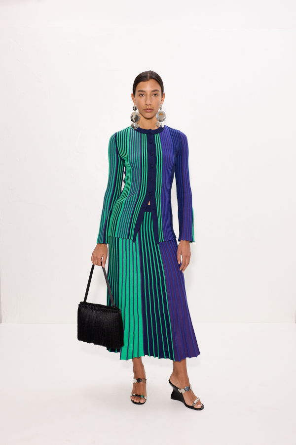 Simon Miller Celia Knit Skirt - Cool Tone Rib