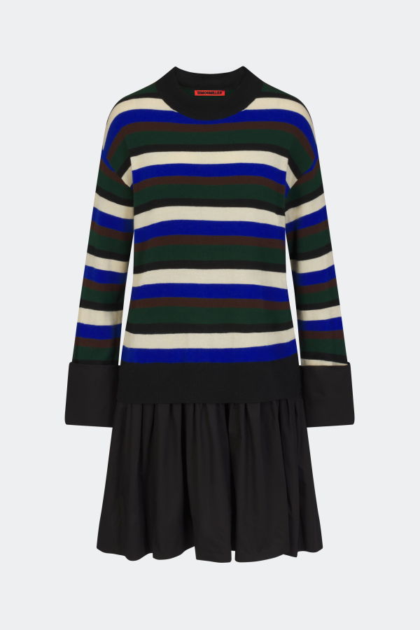 Simon Miller Pip Poplin Combo Dress - Rugby Stripe