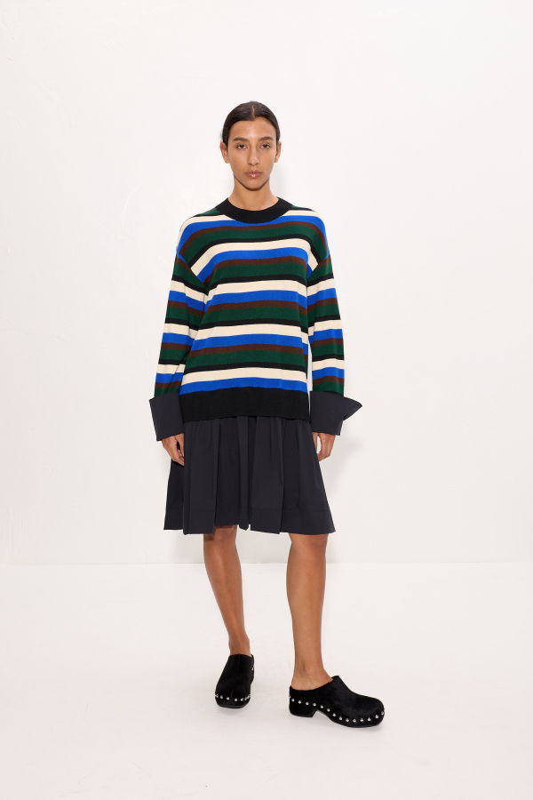 Simon Miller Pip Poplin Combo Dress - Rugby Stripe