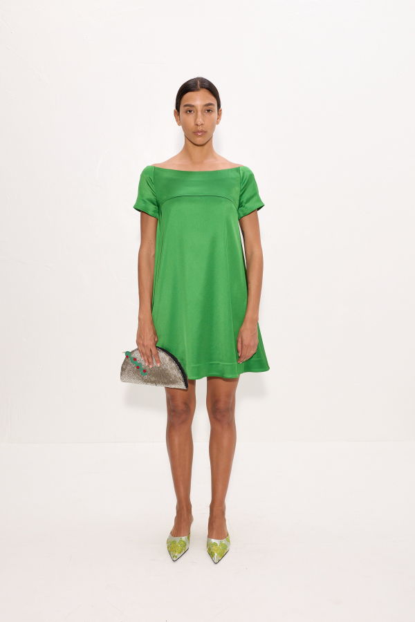 Simon Miller Taja Satin Mini Dress - Matcha