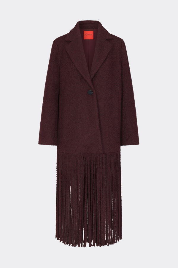 Simon Miller Vero Fringe Coat - Bordeaux