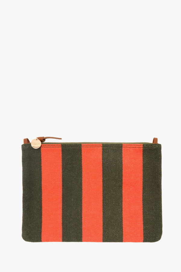 Clare V. Striped Flat Clutch