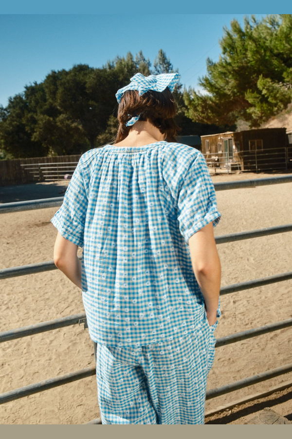 Ace & Jig Salome Blouse - Blue / Natural / White