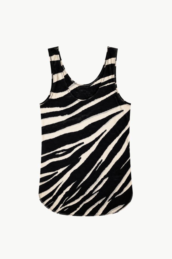 Zadig & Voltaire Tarys Soft Zebra Tank - Black