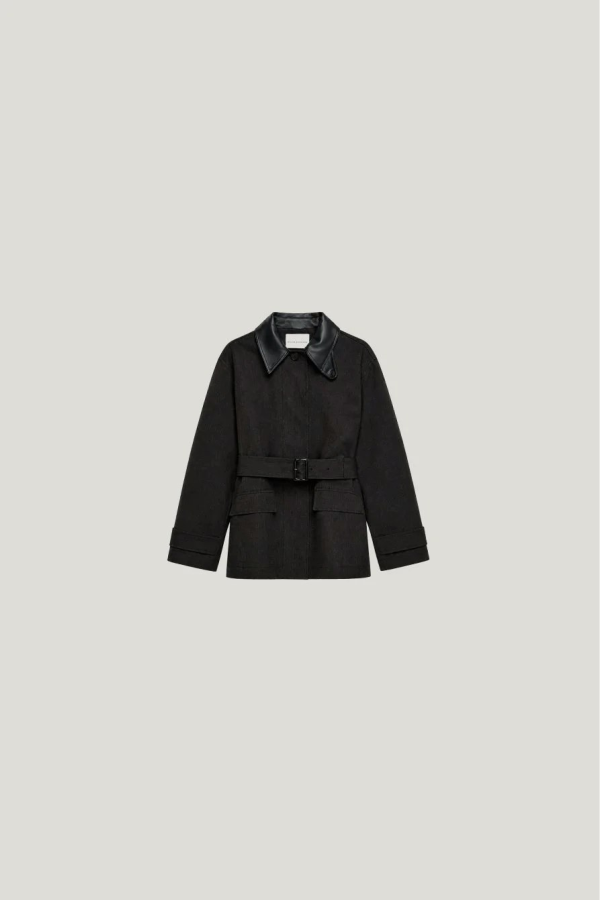 Studio Nicholson Lurie Belted Cropped Jacket - Brown Marl
