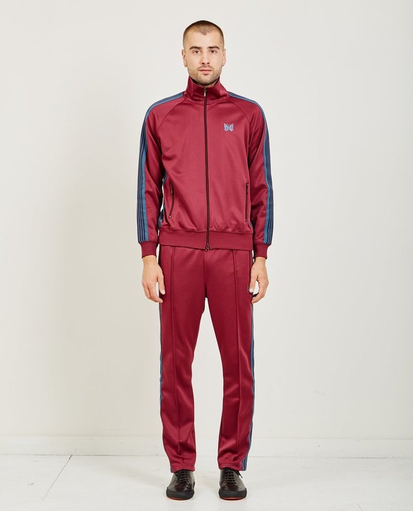 maroon track jacket