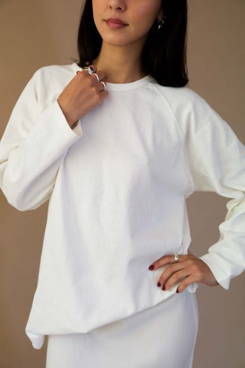 Le Bon Shoppe Heavy Cotton Raglan Tee - White Cotton