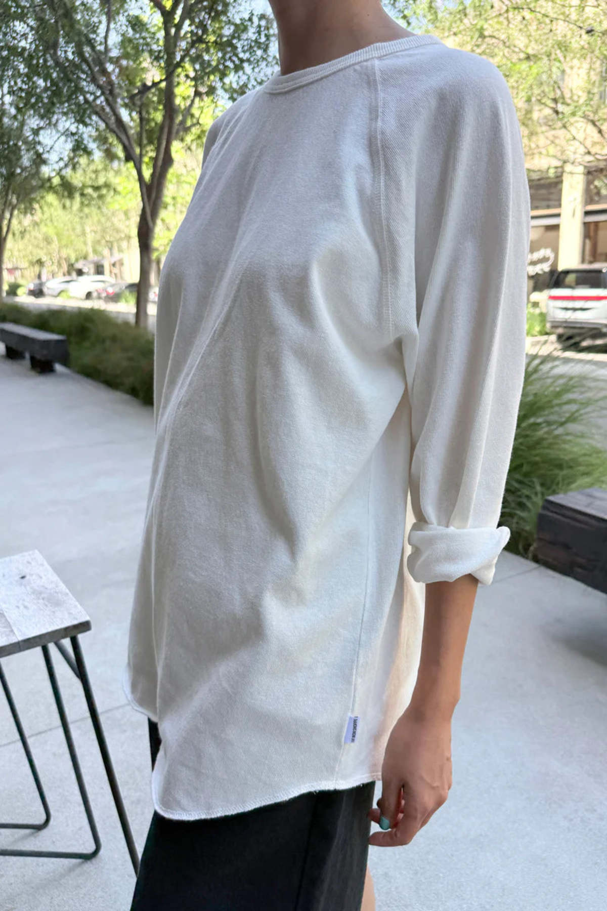 Le Bon Shoppe Heavy Cotton Raglan Tee - White Cotton - Image 8 of 10