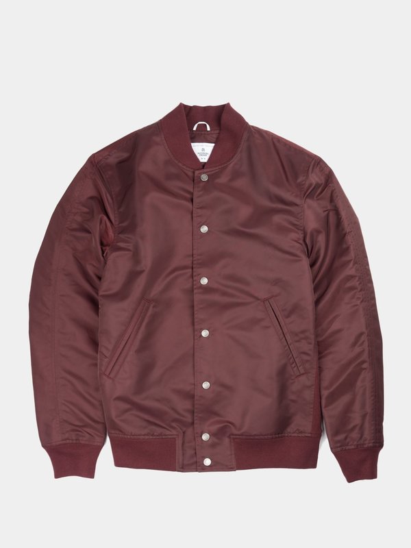 Reigning Champ Satin Stadium Jacket - Crimson | Garmentory