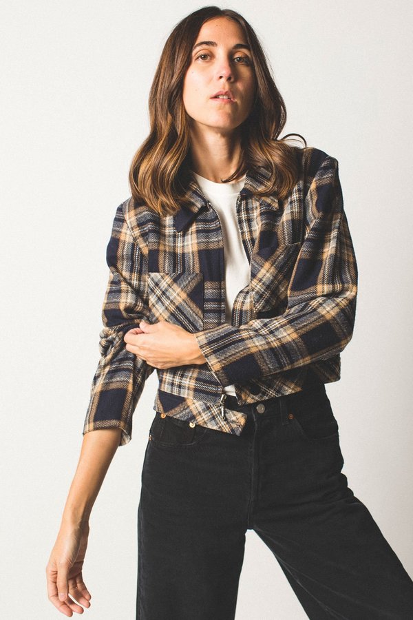 cropped plaid jacket