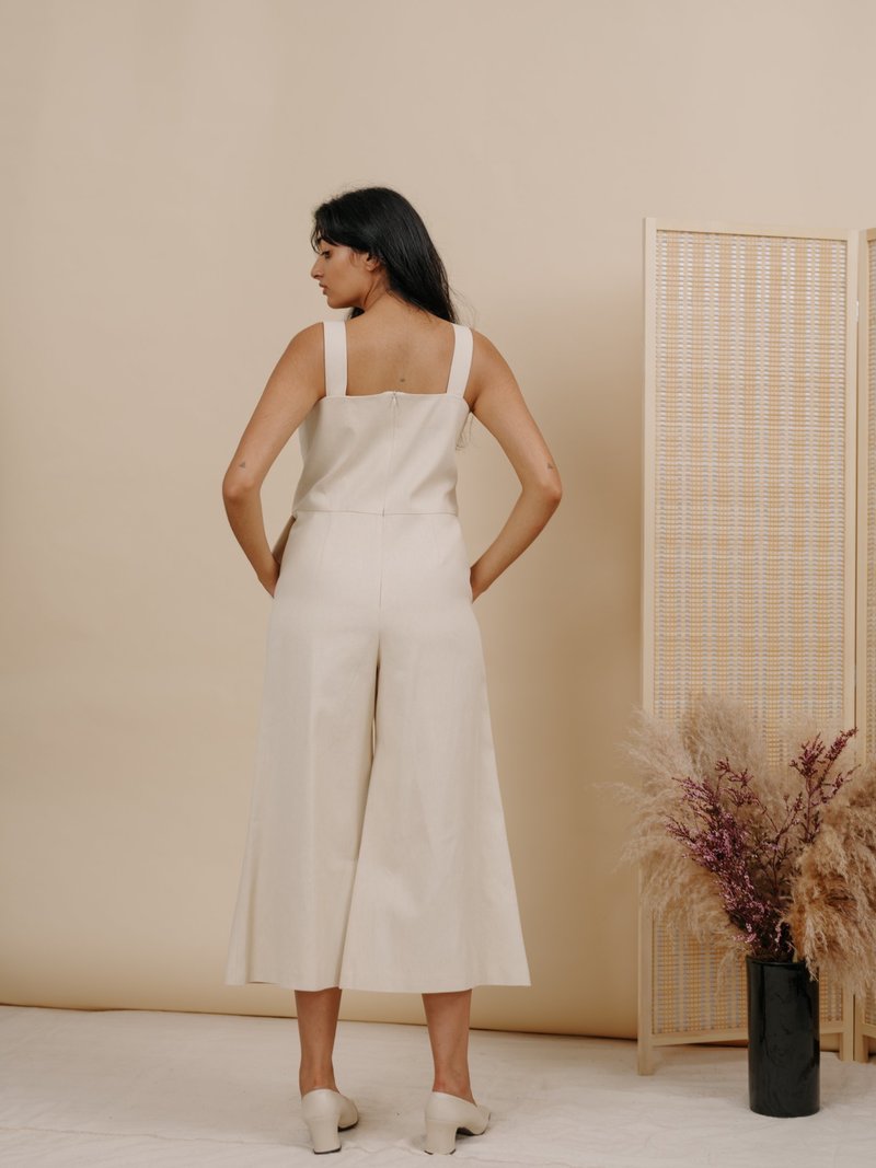 Wolcott : Takemoto Kate Jumpsuit - Eggshell Denim