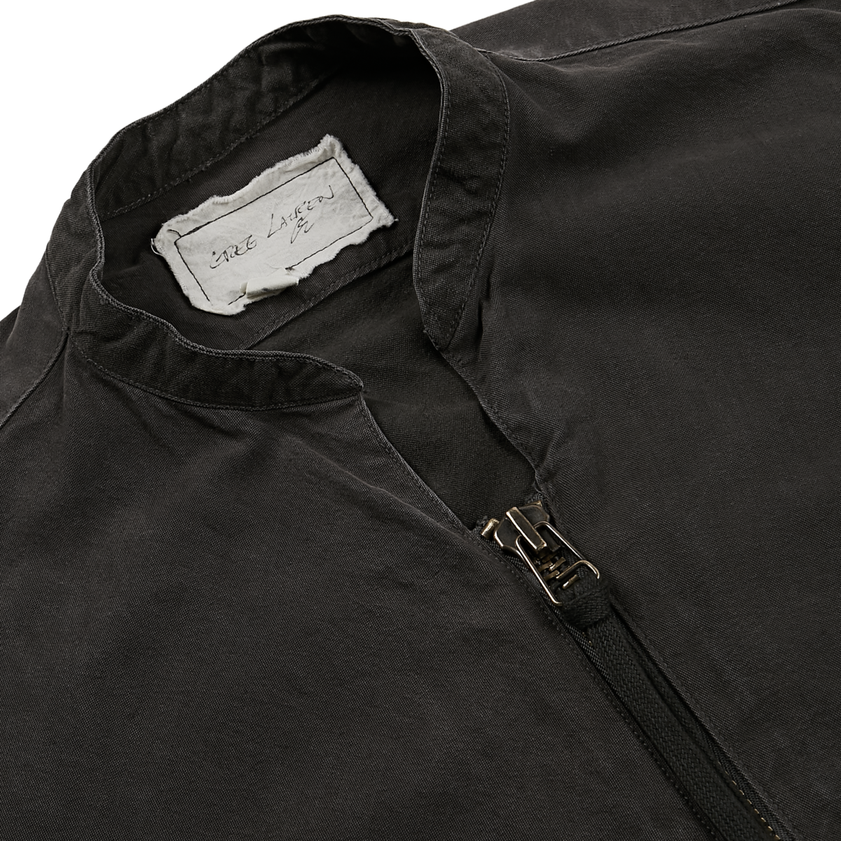 Greg Lauren Tent Short Sleeve Zip Front Studio Shirt - Charcoal 