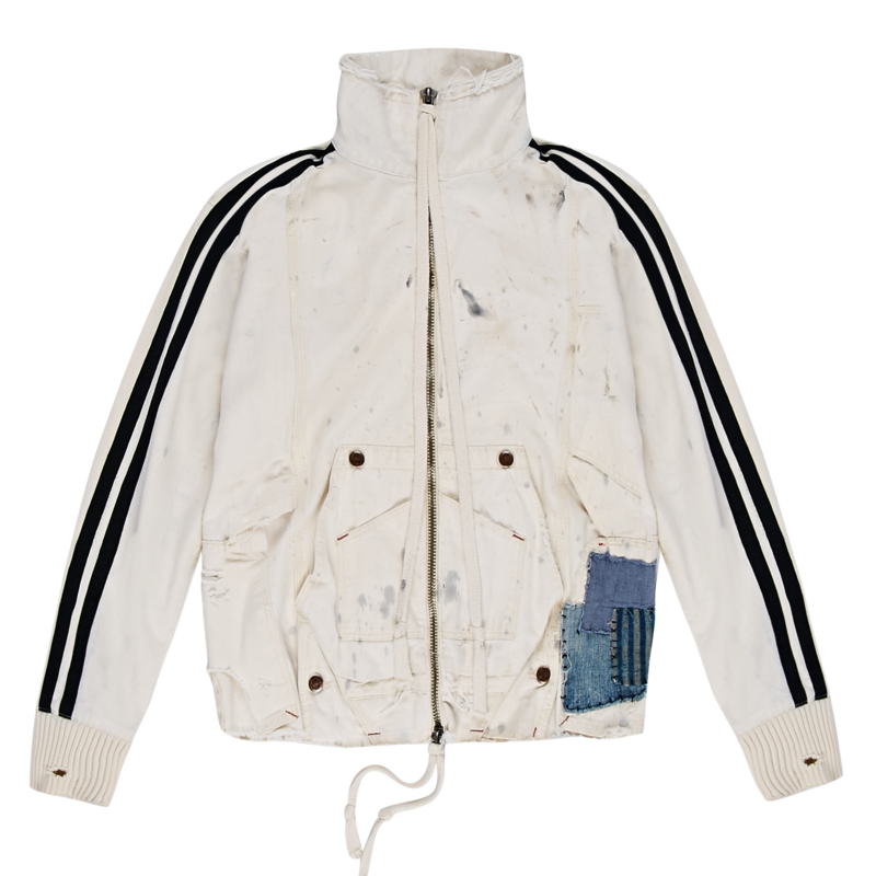 Greg Lauren Painter Track Jacket Ivory/Navy