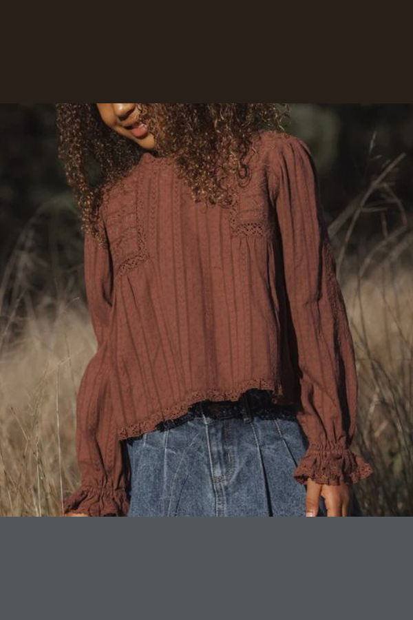 KIDS Rylee + Cru Cecile Blouse - Mulberry