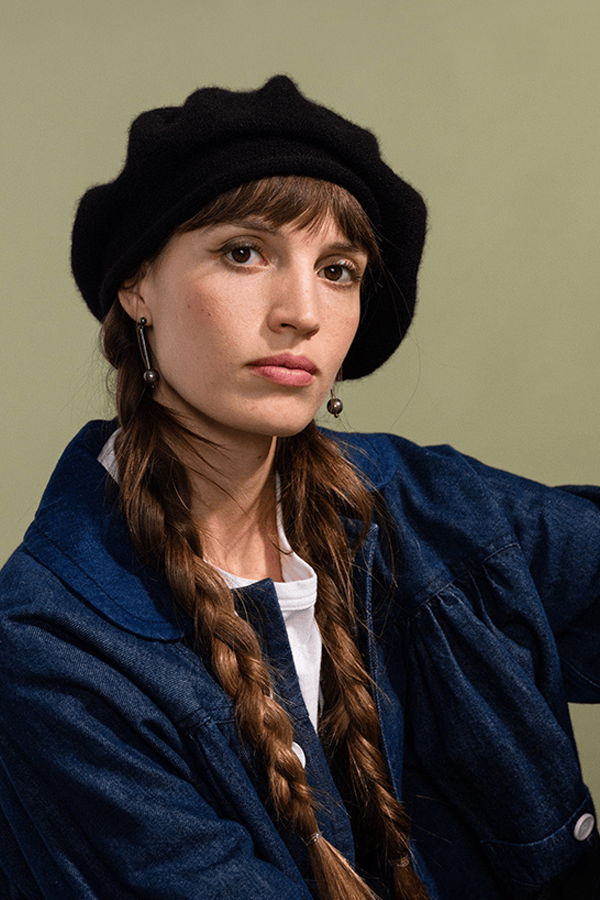 Hansel from Basel Cashmere Beret - Black