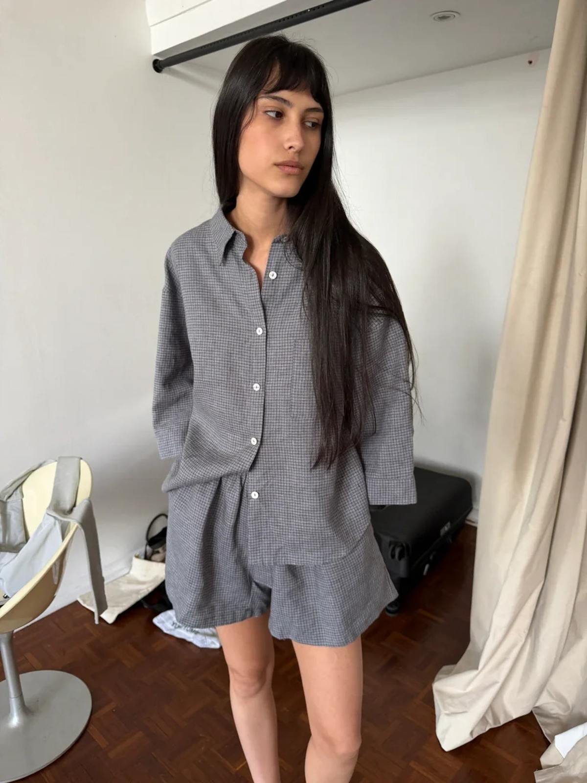 Deiji Studios Set Shorts - Indigo Check - Image 3 of 3