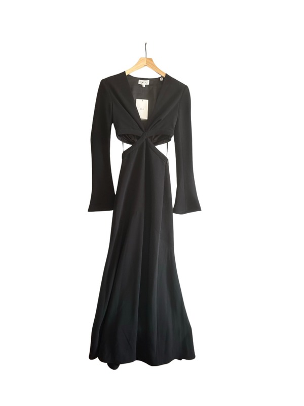 alc black cut out dress A.L.C. Issa Cutout Long Sleeve Maxi Gown on Garmentory Colour:Burgundy-1300 Gooing Out Dress This midi silhouette features American Bustle on a