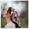 Matty Miller Studio 100% Silk Heirloom Folk Quilt Pattern Scarf - Thumbnail 2