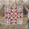 Matty Miller Studio 100% Silk Heirloom Folk Quilt Pattern Scarf - Thumbnail 12