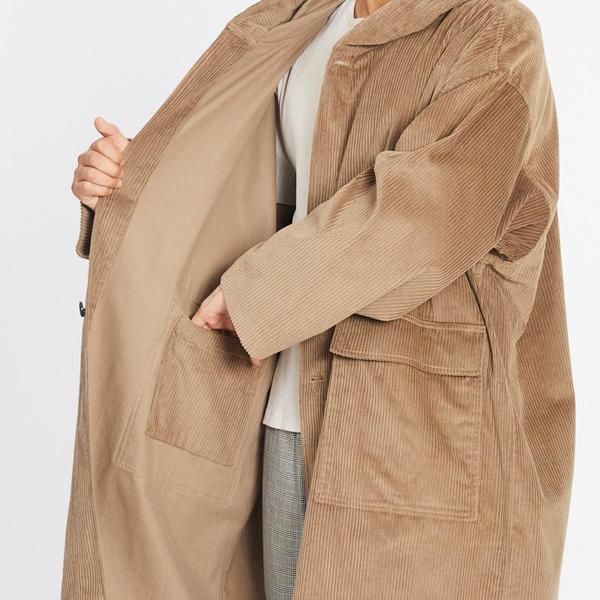 S.K. Manor Hill Corduroy Canopy Coat - Taupe | Garmentory