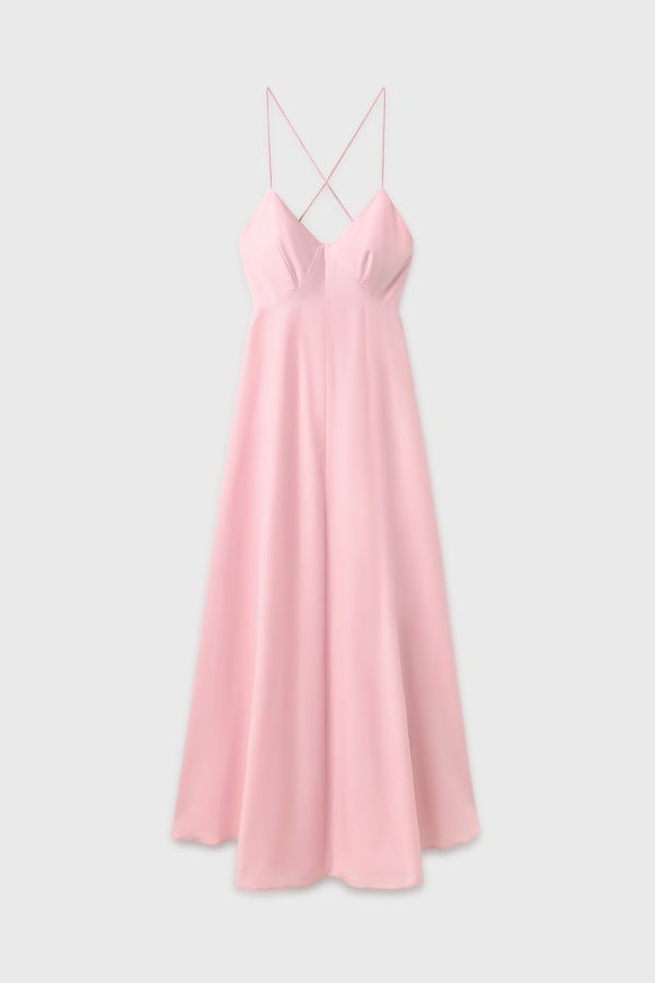 Silk Laundry Long Maxi Dress - Vintage Pink