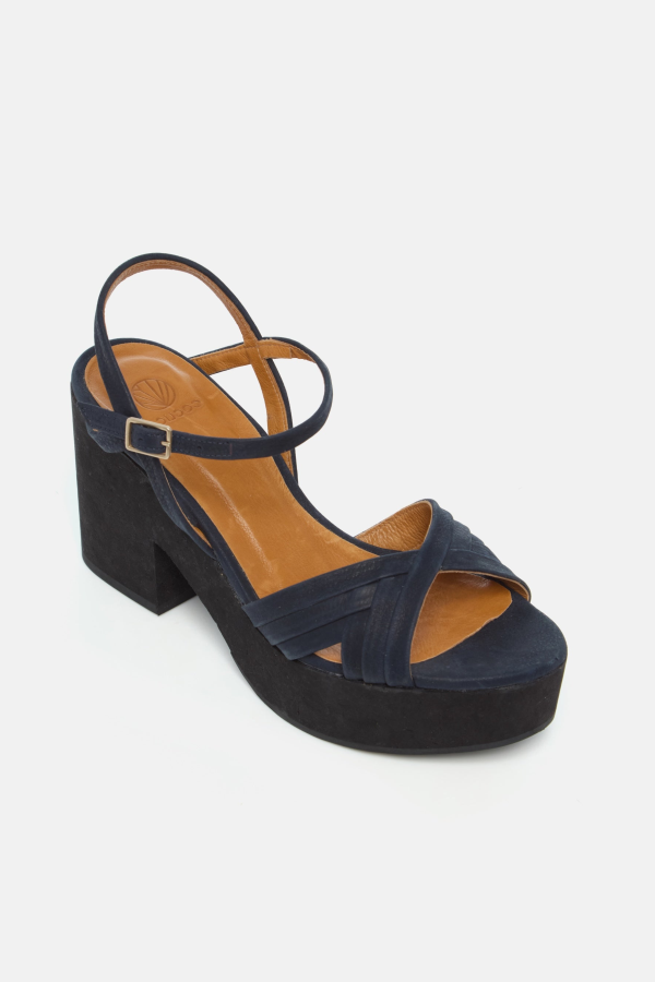 Coclico Bee Platform Sandal - Navy Nubuck