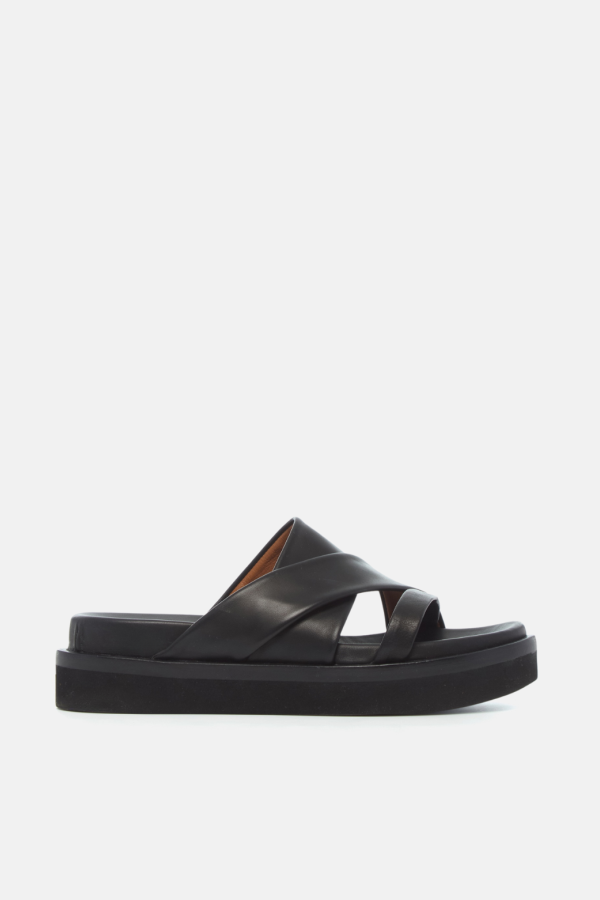 Coclico Olsen Wedge Sandal - Black Leather