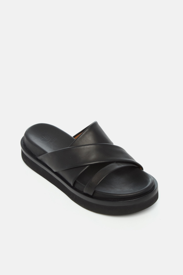 Coclico Olsen Wedge Sandal - Black Leather