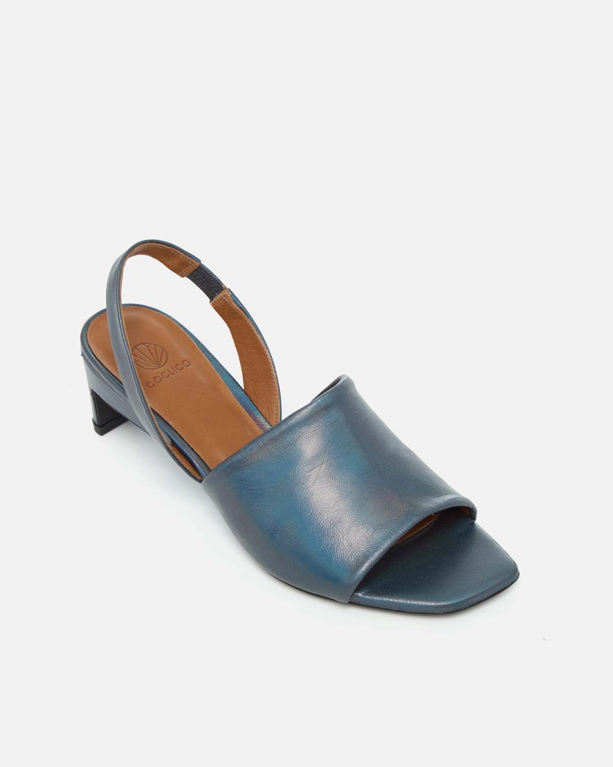 Coclico Time Heeled Sandal - Carbon Iridescent Leather - Image 2 of 4