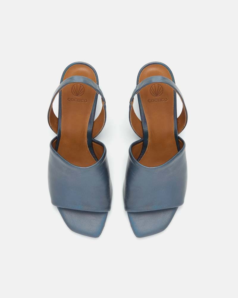 Coclico Time Heeled Sandal - Carbon Iridescent Leather
