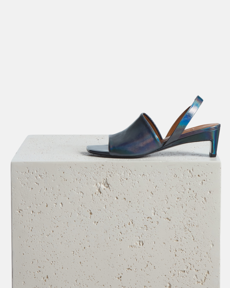Coclico Time Heeled Sandal - Carbon Iridescent Leather