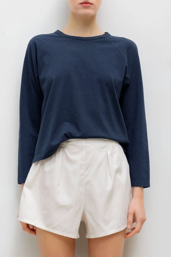 Leset The Margo Long Sleeve Baseball Tee - Midnight