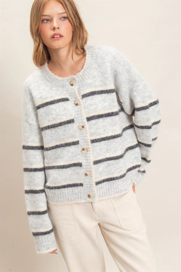 Azalea Jennie Stripe Cardigan