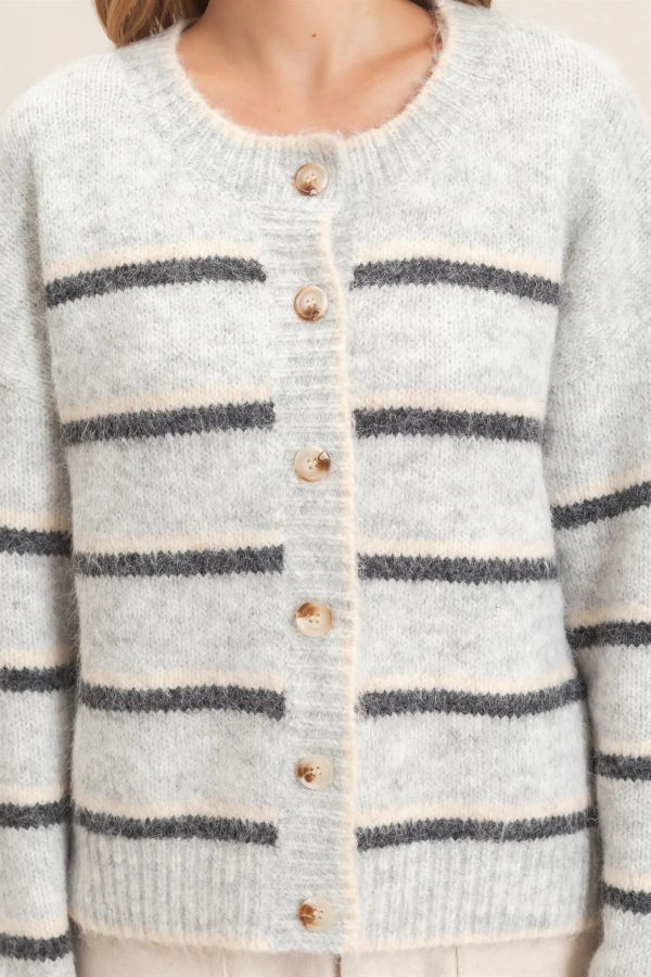 Azalea Jennie Stripe Cardigan